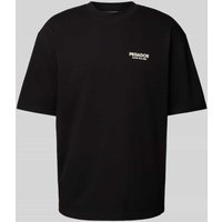 Pegador Oversized T-Shirt mit Label- und Statement-Print Modell 'BALDOCK' in Black, Größe L von Pegador