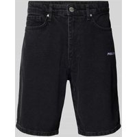 Pegador Regular Fit Jeansshorts mit Label-Stitching Modell 'EARL' in Black, Größe 28 von Pegador