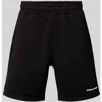 Pegador Regular Fit Sweatshorts mit Label-Print Modell 'LOGO HEAVY' in Black, Größe M von Pegador