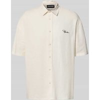 Pegador Relaxed Fit Freizeithemd mit Label-Stitching Modell 'Salwa' in Ecru, Größe XXL von Pegador