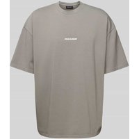 Pegador T-Shirt mit Label-Print Modell 'BOXY' in Mittelgrau, Größe XS von Pegador