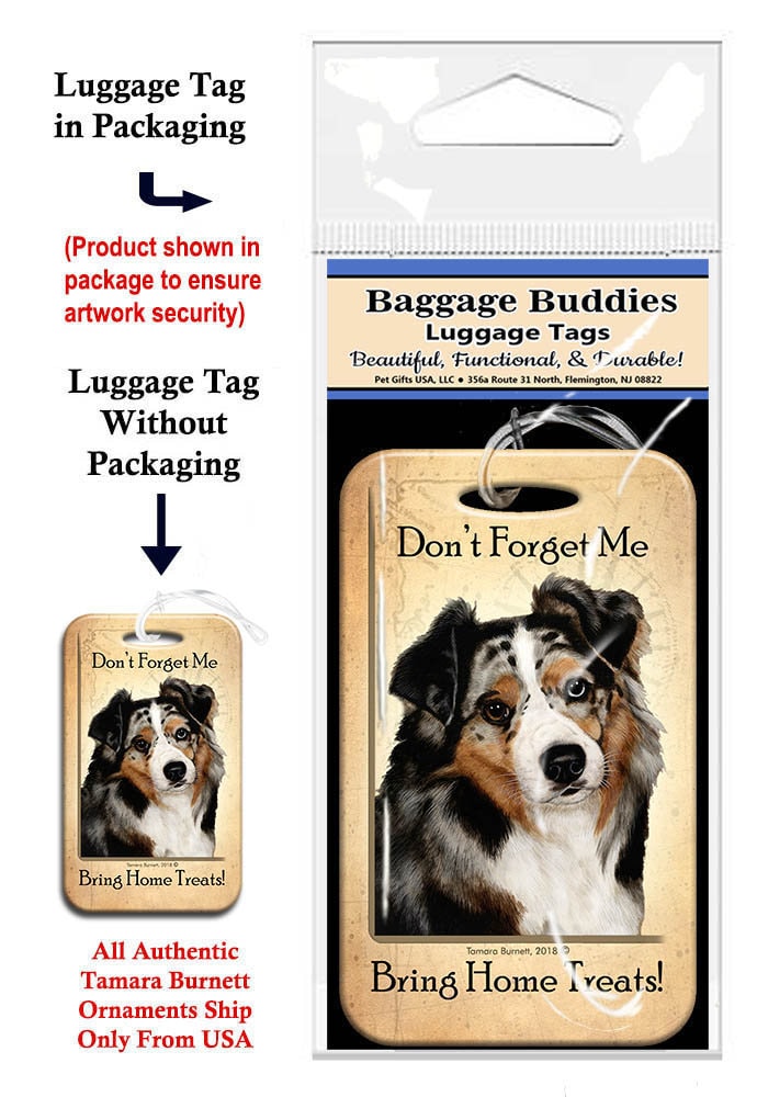 Baggage Buddies Gepäckanhänger Australian Shepherd Blue Merle Baggage Buddies Gepäckanhänger Australian Shepherd Blue Merle von PegasusPetsCo