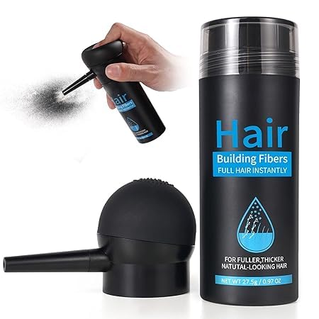 Haarpuder Männer, Haar Spray, Schütthaar zum Sofortigen Kaschieren Kahler Stellen, Faser-Haarpulver, Haarverdichtung für Frauen und Männer (Mittelbraun mit Applikator) von Pegciz