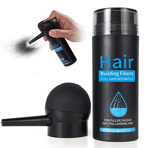 Pegciz Haarpuder Männer, Haar Spray, Schütthaar zum Sofortigen Kaschieren Kahler Stellen, Faser-Haarpulver, Haarverdichtung für Frauen und Männer (Schwarz) von Pegciz