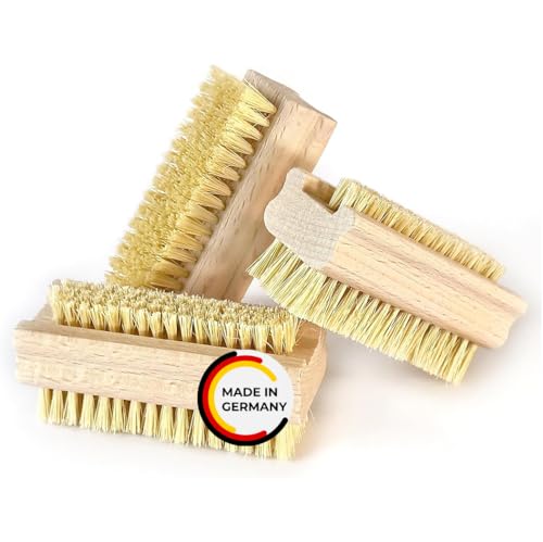 Peggy Perfect Nagelbürsten 3er Set – Handbürste Handwaschbürste aus zertifiziertem Buchenholz mit Naturfiberborsten hart & weich. Kinder Handbürste – Fingerbürste – Fingernagelbürste & Handwaschbürste von Peggy Perfect
