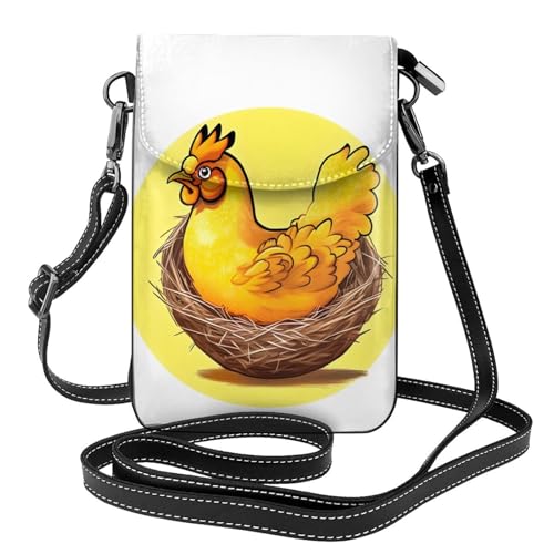 Bird'S Nest Golden Chicken Kleine Handy-Geldbörse, Blumendruck, Umhängetasche, PU-Leder, Mini-Geldbörse mit Schultergurt, sicherer Magnetverschluss. Bird'S Nest Golden Chicken Kleine Handy-Geldbörse, Blumendruck, Umhängetasche, PU-Leder, Mini-Geldbörse mit Schultergurt, sicherer Magnetverschluss. von Pegqcvam