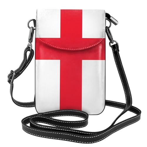 Kleine Handy-Geldbörse, Motiv: Flagge von Georgia, Blumendruck, Mini-Geldbörse aus PU-Leder mit Schultergurt, sicherer Magnetverschluss. von Pegqcvam