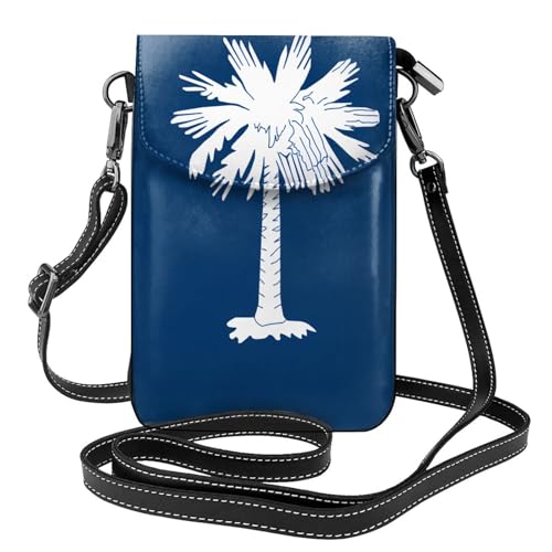 Kleine Handy-Geldbörse mit South Carolina Flagge, Blumendruck, Umhängetasche, PU-Leder, Mini-Geldbörse mit Schultergurt, sicherer Magnetverschluss. Kleine Handy-Geldbörse mit South Carolina Flagge, Blumendruck, Umhängetasche, PU-Leder, Mini-Geldbörse mit Schultergurt, sicherer Magnetverschluss. von Pegqcvam