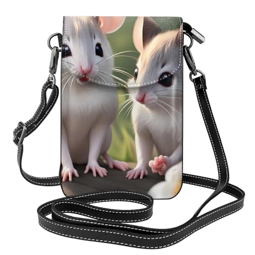 Mouse In Love Kleine Handy-Geldbörse, Blumendruck, Umhängetasche, PU-Leder, Mini-Geldbörse mit Schultergurt, sicherer Magnetverschluss. Mouse In Love Kleine Handy-Geldbörse, Blumendruck, Umhängetasche, PU-Leder, Mini-Geldbörse mit Schultergurt, sicherer Magnetverschluss. von Pegqcvam