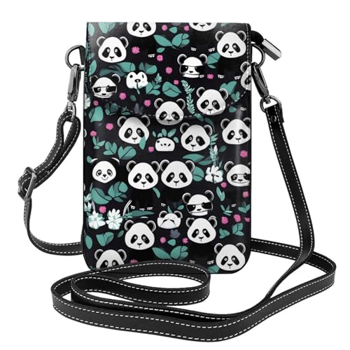 Panda-Geldbörse mit niedlichem Gesicht, kleine Handy-Geldbörse, Blumendruck, Umhängetasche, PU-Leder, Mini-Geldbörse mit Schultergurt, sicherer Magnetverschluss. Panda-Geldbörse mit niedlichem Gesicht, kleine Handy-Geldbörse, Blumendruck, Umhängetasche, PU-Leder, Mini-Geldbörse mit Schultergurt, sicherer Magnetverschluss. von Pegqcvam