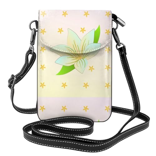 Pegqcvam Blooming Narzissen kleine Handy-Geldbörse, Blumendruck, Umhängetasche, PU-Leder, Mini-Geldbörse mit Schultergurt, sicherer Magnetverschluss. von Pegqcvam