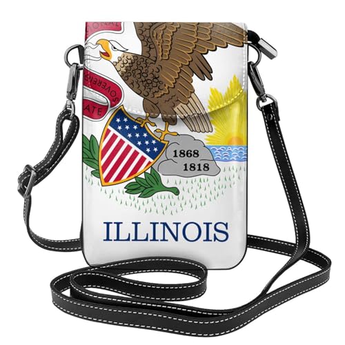 Pegqcvam Illinois Geldbörse mit Staatsflagge, Blumendruck, Mini-Geldbörse aus PU-Leder mit Schultergurt, sicherer Magnetverschluss. Pegqcvam Illinois Geldbörse mit Staatsflagge, Blumendruck, Mini-Geldbörse aus PU-Leder mit Schultergurt, sicherer Magnetverschluss. von Pegqcvam