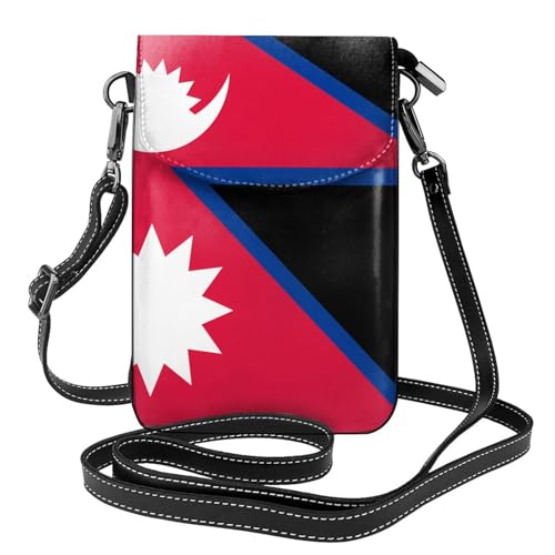 Pegqcvam Kleine Geldbörse mit Flagge von Nepal, Blumendruck, Mini-Geldbörse aus PU-Leder mit Schultergurt, sicherer Magnetverschluss. Pegqcvam Kleine Geldbörse mit Flagge von Nepal, Blumendruck, Mini-Geldbörse aus PU-Leder mit Schultergurt, sicherer Magnetverschluss. von Pegqcvam