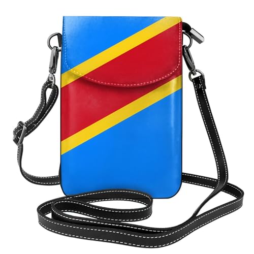 Pegqcvam Kleine Handy-Geldbörse, Motiv: Flagge des Kongo, Blumendruck, Mini-Geldbörse aus PU-Leder mit Schultergurt, sicherer Magnetverschluss. Pegqcvam Kleine Handy-Geldbörse, Motiv: Flagge des Kongo, Blumendruck, Mini-Geldbörse aus PU-Leder mit Schultergurt, sicherer Magnetverschluss. von Pegqcvam
