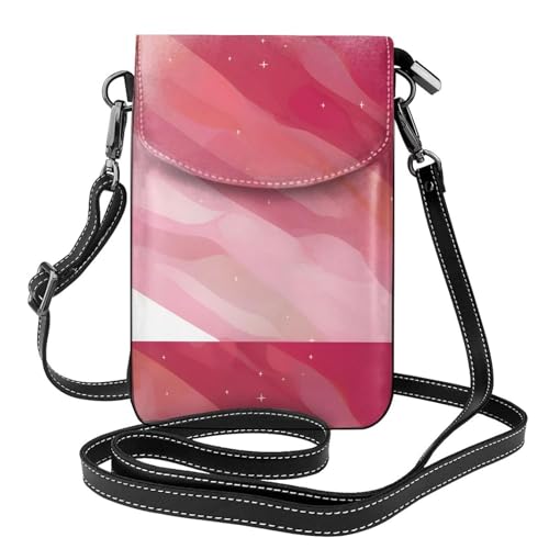 Pegqcvam Kleine Handy-Geldbörse mit Farbverlauf, Blumendruck, Mini-Geldbörse aus PU-Leder mit Schultergurt, sicherer Magnetverschluss. von Pegqcvam