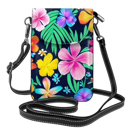 Pegqcvam Kleine Handy-Geldbörse mit bunten Blumen, Blumendruck, Mini-Geldbörse aus PU-Leder mit Schultergurt, sicherer Magnetverschluss. Pegqcvam Kleine Handy-Geldbörse mit bunten Blumen, Blumendruck, Mini-Geldbörse aus PU-Leder mit Schultergurt, sicherer Magnetverschluss. von Pegqcvam