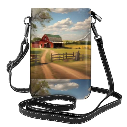 Ranch View Kleine Handy-Geldbörse, Blumendruck, Umhängetasche, PU-Leder, Mini-Geldbörse mit Schultergurt, sicherer Magnetverschluss. Ranch View Kleine Handy-Geldbörse, Blumendruck, Umhängetasche, PU-Leder, Mini-Geldbörse mit Schultergurt, sicherer Magnetverschluss. von Pegqcvam