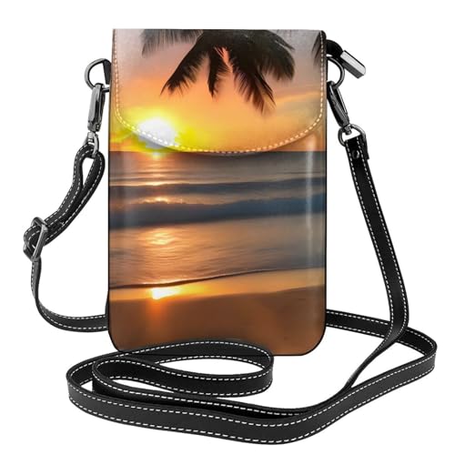 Sunset Beach Kleine Handy-Geldbörse, Blumendruck, Umhängetasche, PU-Leder, Mini-Geldbörse mit Schultergurt, sicherer Magnetverschluss. Sunset Beach Kleine Handy-Geldbörse, Blumendruck, Umhängetasche, PU-Leder, Mini-Geldbörse mit Schultergurt, sicherer Magnetverschluss. von Pegqcvam