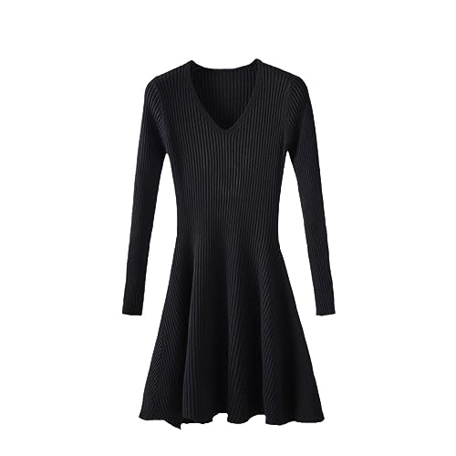 Pegsmio Mode Sexy Kurze Frauen Herbst Winter V-Ausschnitt Dicken Rippen Party Kleid Weiche Warme Pullover Kleid von Pegsmio