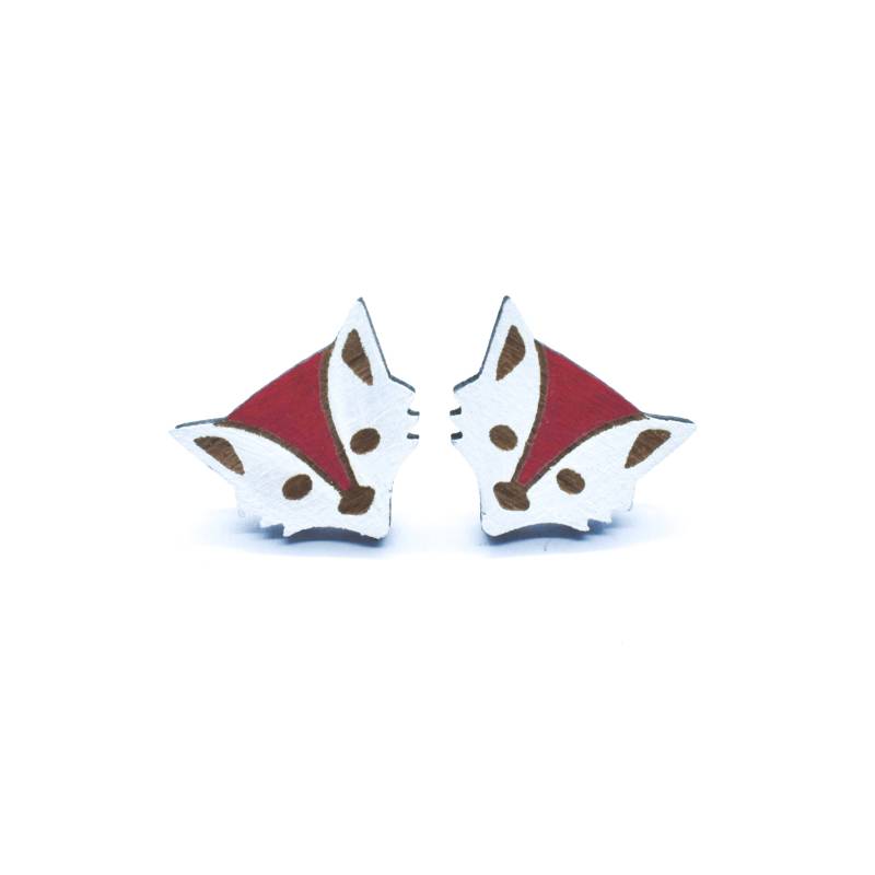 Fuchs-Bolzen-Ohrringe - Fuchsförmige Sperrholzohrringe, Original Handbemalte Holzohrringe Fuchs-Bolzen-Ohrringe - Fuchsförmige Sperrholzohrringe, Original Handbemalte Holzohrringe von Pehucraft
