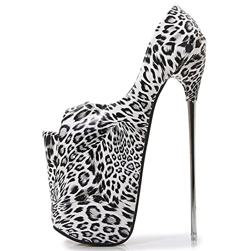 Stiletto-Schuhe für Damen, 22 cm, mit offenem Zehenbereich, sexy Plateau, hohe Absätze, 22 cm von PehuqfY