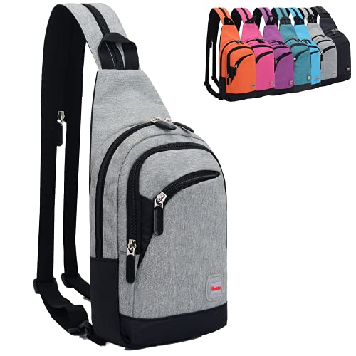 Peicees Kleiner Schulter-Rucksack für Damen und Herren, Crossbody-Tasche, Rucksack zum Wandern, Schulter- und Brust-Rucksack mit Reißverschluss von Peicees