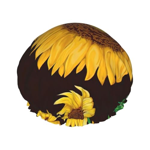 Beautiful sunflower. Print Soft Shower Cap for Women, Reusable Environmental Protection Hair Bath Caps von Peiyeety