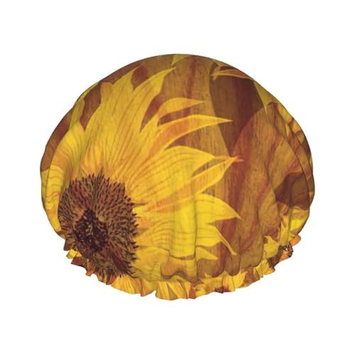 Beautiful sunflowers Print Soft Shower Cap for Women, Reusable Environmental Protection Hair Bath Caps von Peiyeety