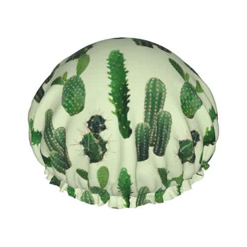 Cactus. Women Luxury Shower Cap, Double ProtectionElastic, Reusable Adjustable Shower Bonnet von Peiyeety