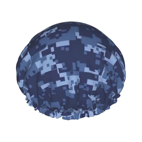 Camo Pattern Print Soft Shower Cap for Women, Reusable Environmental Protection Hair Bath Caps von Peiyeety