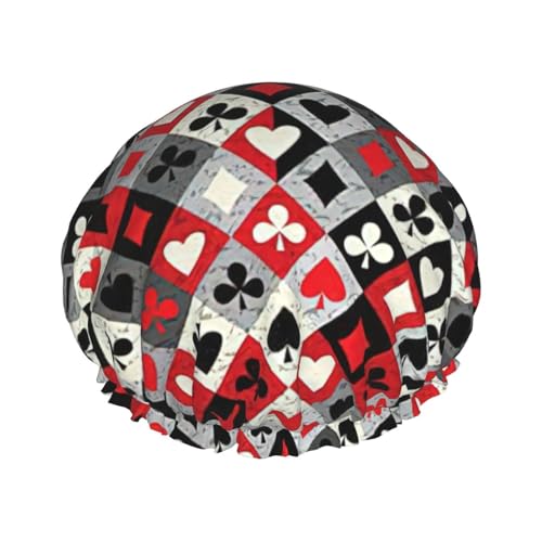 Checkered Rhombus Pattern Print Soft Shower Cap for Women, Reusable Environmental Protection Hair Bath Caps von Peiyeety