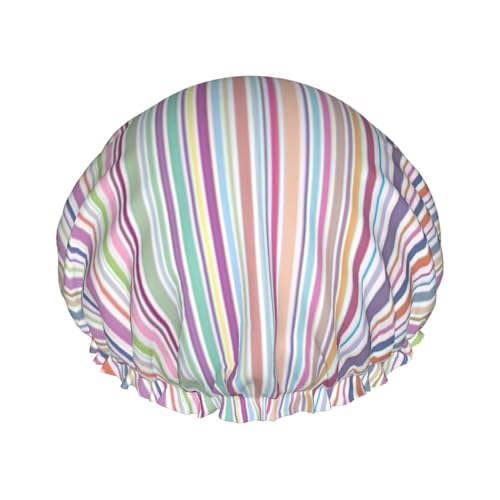 Color stripes. Print Soft Shower Cap for Women, Reusable Environmental Protection Hair Bath Caps von Peiyeety