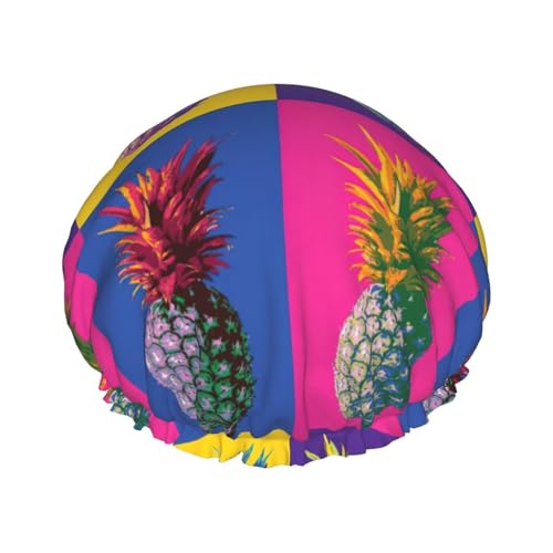 Colorful Pine Pattern Women Luxury Shower Cap, Double ProtectionElastic, Reusable Adjustable Shower Bonnet von Peiyeety