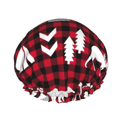 Cow deer tree christmas Print Soft Shower Cap for Women, Reusable Environmental Protection Hair Bath Caps von Peiyeety