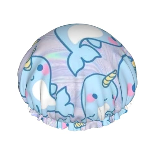 Cute Fish Women Luxury Shower Cap, Double ProtectionElastic, Reusable Adjustable Shower Bonnet von Peiyeety