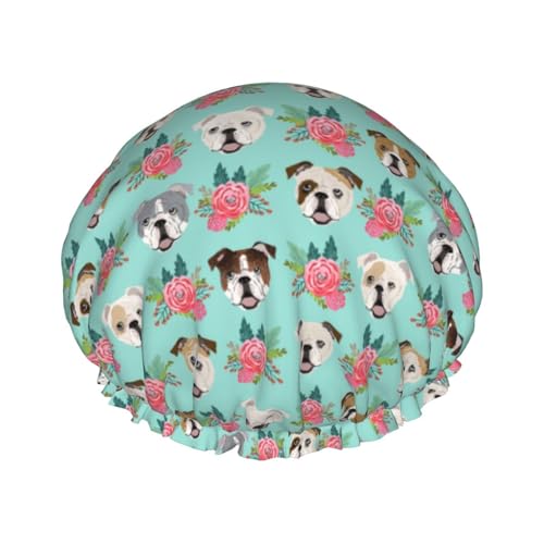 Dog Women Luxury Shower Cap, Double ProtectionElastic, Reusable Adjustable Shower Bonnet von Peiyeety