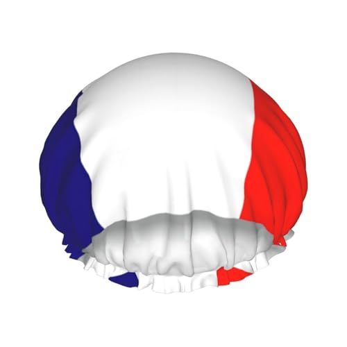 French flag Print Soft Shower Cap for Women, Reusable Environmental Protection Hair Bath Caps von Peiyeety