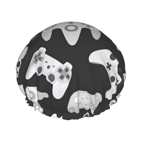 Game Controller Women Luxury Shower Cap, Double ProtectionElastic, Reusable Adjustable Shower Bonnet von Peiyeety