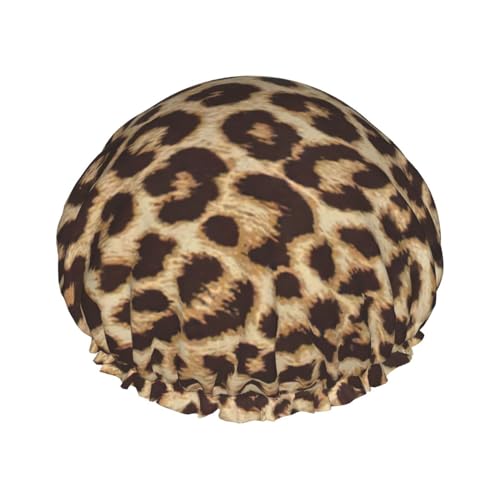 Leopard Pattern Print Soft Shower Cap for Women, Reusable Environmental Protection Hair Bath Caps Leopard Pattern Print Soft Shower Cap for Women, Reusable Environmental Protection Hair Bath Caps von Peiyeety