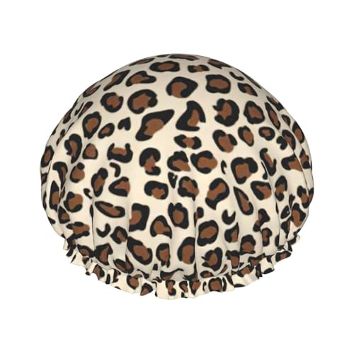 Leopard Print Print Soft Shower Cap for Women, Reusable Environmental Protection Hair Bath Caps von Peiyeety