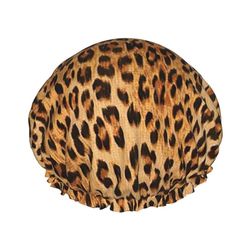 Leopard Print Print Soft Shower Cap for Women, Reusable Environmental Protection Hair Bath Caps von Peiyeety