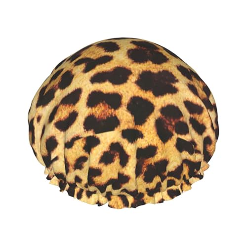 Leopard Skin Pattern Print Soft Shower Cap for Women, Reusable Environmental Protection Hair Bath Caps Leopard Skin Pattern Print Soft Shower Cap for Women, Reusable Environmental Protection Hair Bath Caps von Peiyeety