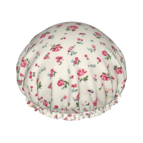 Lovely Sweet Red Cherry Women Luxury Shower Cap, Double ProtectionElastic, Reusable Adjustable Shower Bonnet von Peiyeety