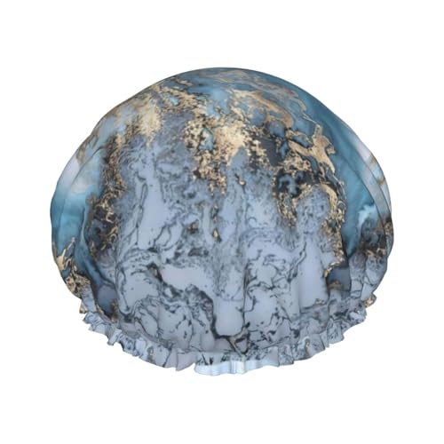 Marble. Women Luxury Shower Cap, Double ProtectionElastic, Reusable Adjustable Shower Bonnet von Peiyeety