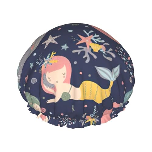 Mermaid in the Ocean Print Soft Shower Cap for Women, Reusable Environmental Protection Hair Bath Caps Mermaid in the Ocean Print Soft Shower Cap for Women, Reusable Environmental Protection Hair Bath Caps von Peiyeety