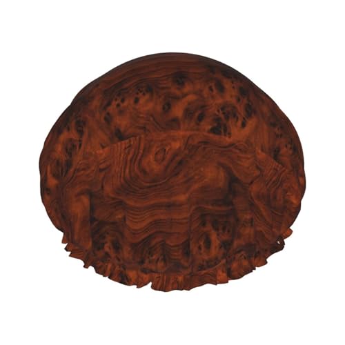 Red Wood. Women Luxury Shower Cap, Double ProtectionElastic, Reusable Adjustable Shower Bonnet von Peiyeety