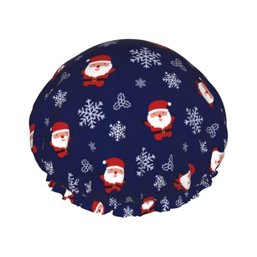 Santa Claus,Snowflake Shower Cap For Women Men Reusable Waterproof Bathing Shower Hat For Girls von Peiyeety