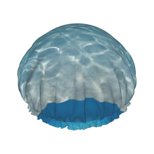 Tranquil water Print Shower CapSoft,Reusable, Double WaterproofBath Hat Women,Breathable, von Peiyeety