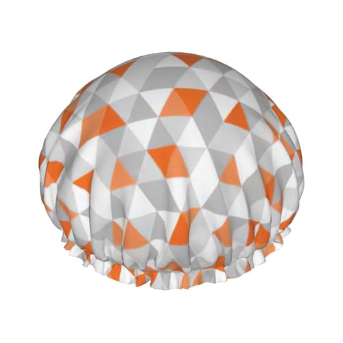 Triangles Patterns Print Shower CapSoft,Reusable, Double WaterproofBath Hat Women,Breathable, Triangles Patterns Print Shower CapSoft,Reusable, Double WaterproofBath Hat Women,Breathable, von Peiyeety
