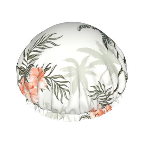 Tropical Palm Trees Print Soft Shower Cap for Women, Reusable Environmental Protection Hair Bath Caps von Peiyeety